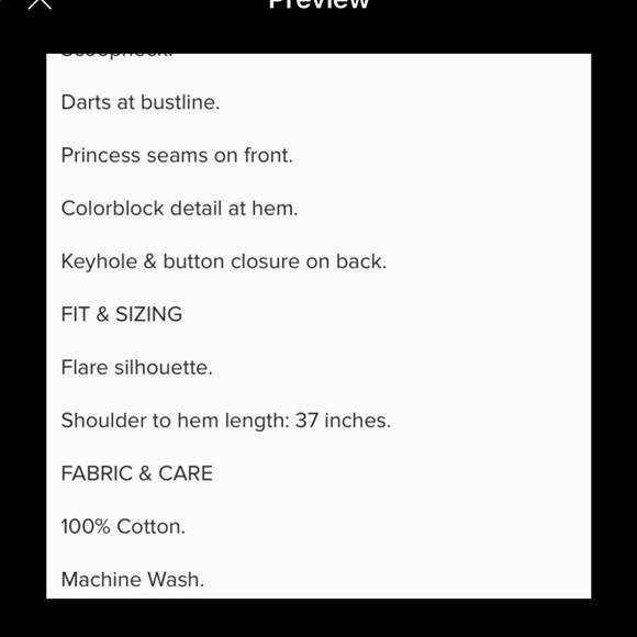 NWT NY N CO  White A -line sleeveless dress with buttons on the middle - Picture 6 of 9